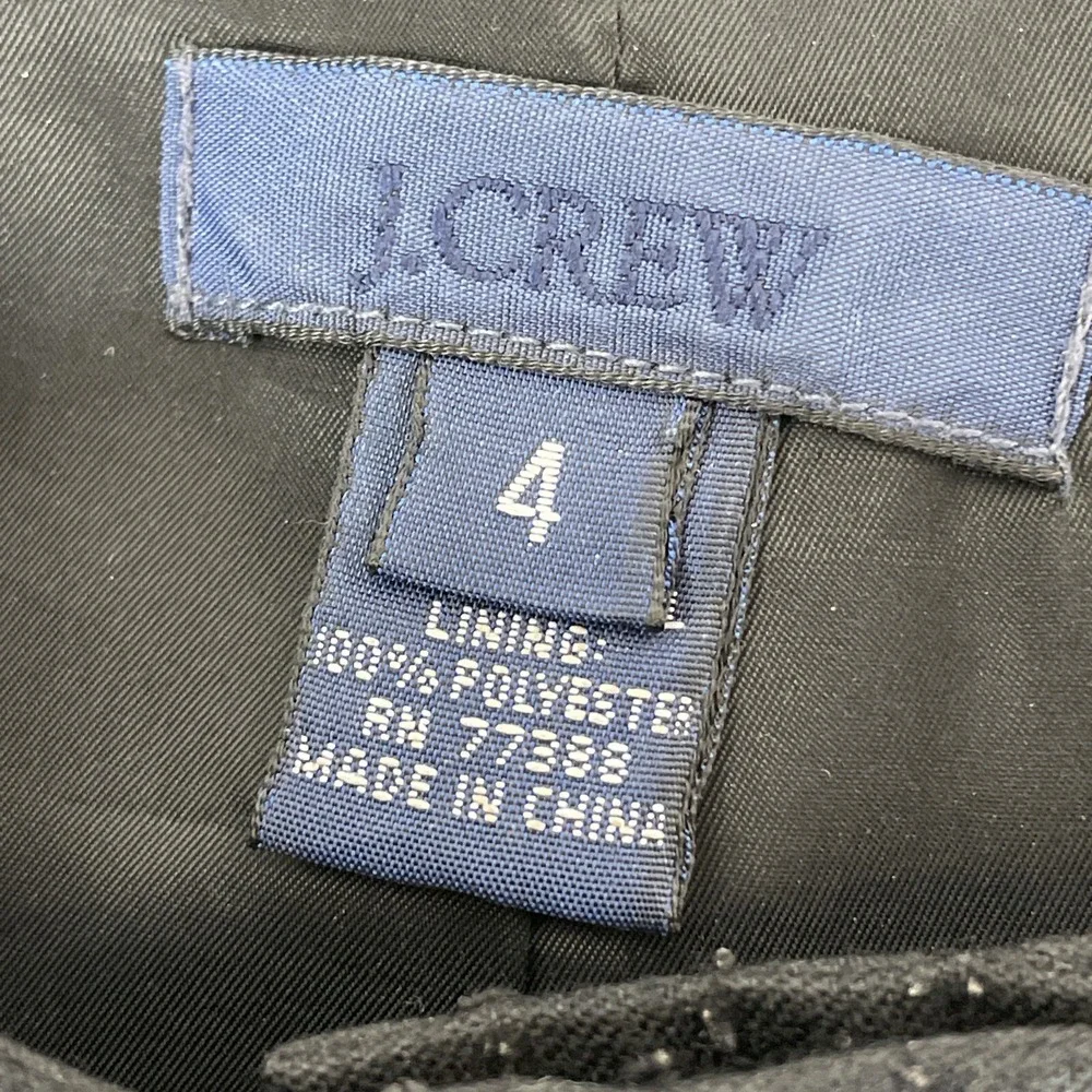 J Crew Jacket Women's Size 4 Black Henley Neck Wool Lined Office Career Short‎ - Picture 3 of 10